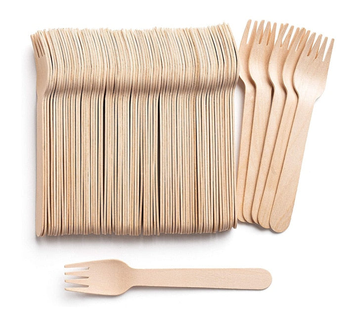 Eco Friendly Wooden Forks -100 Piece